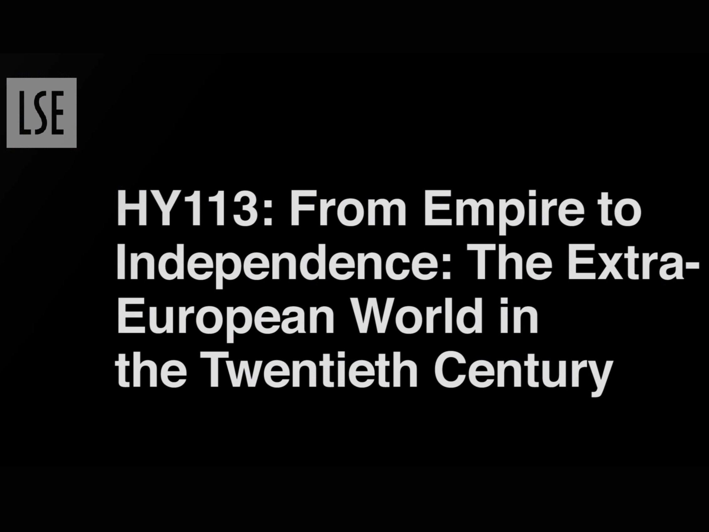 HY113: From Empire to Independence