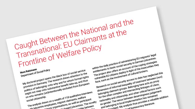 Caught Between the National and the Transnational: EU Claimants at the Frontline Of Welfare Policy
