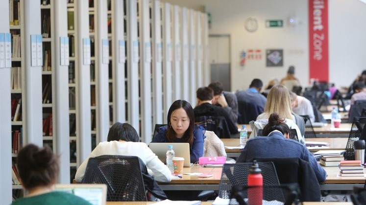 Students working in the Silent Zone study area of the Library BLPES in 2013