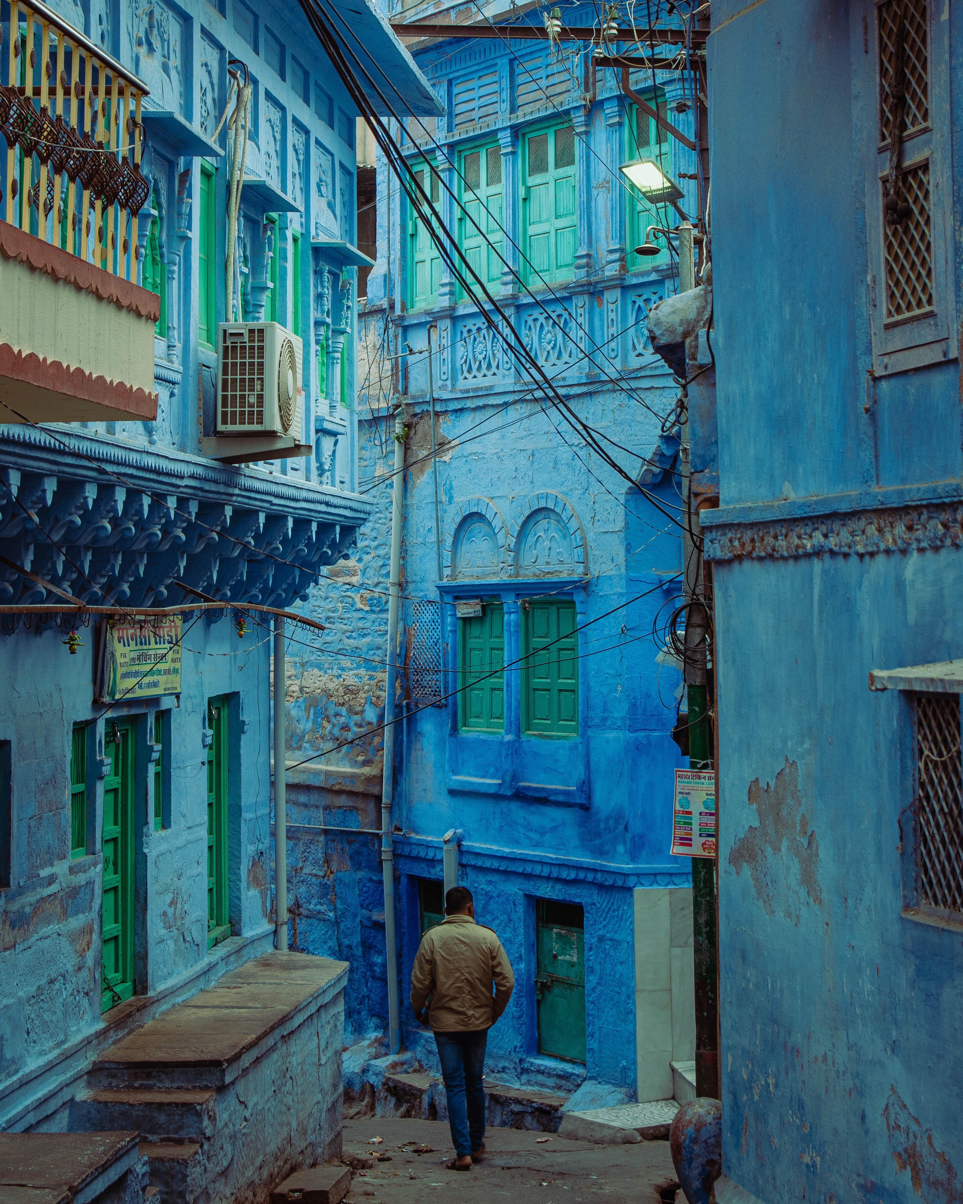 Rajasthan blue street scene