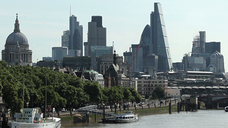 London skyline from Waterloo Bridge