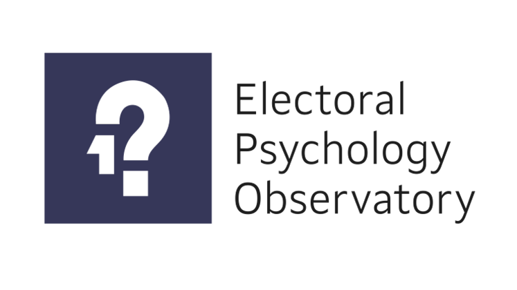 Blue and white logo for the Electoral Psychology Observatory