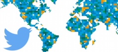 Twitter Logo and World Map