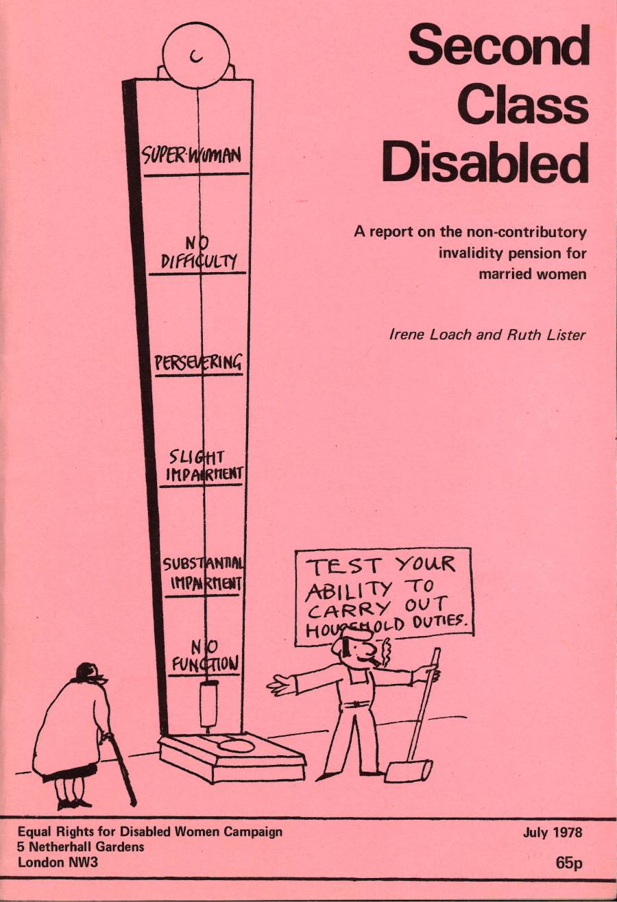 A piece of protest literature entitled 'Second Class Disabled', 1978
