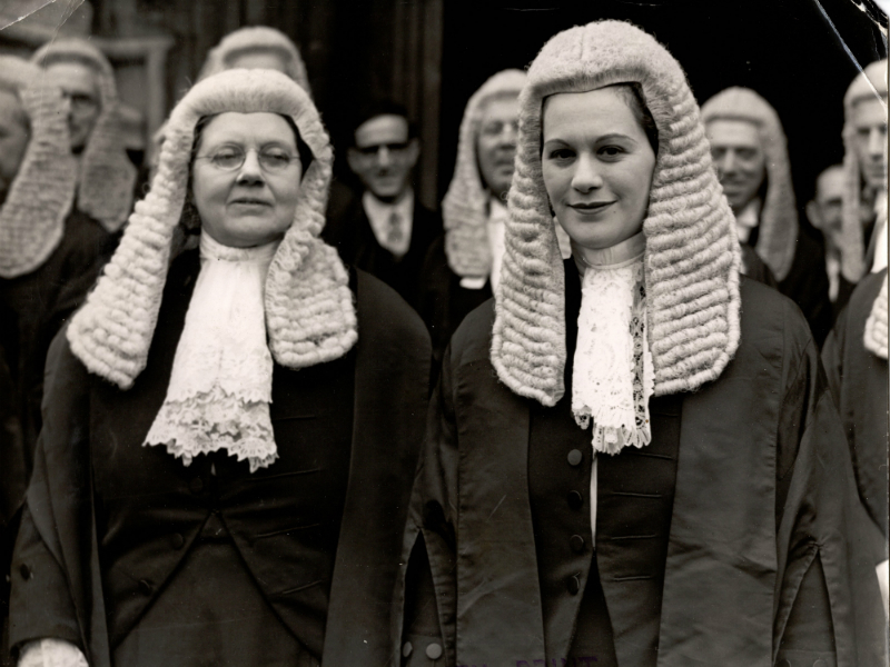 Helena Normanton and Rose Heilbron in legal dress