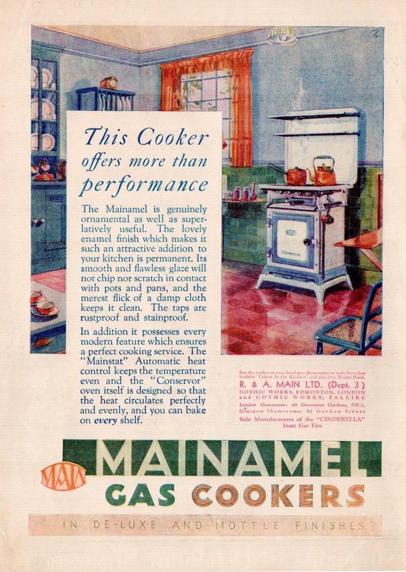 An extract including an advert for a gas cooker