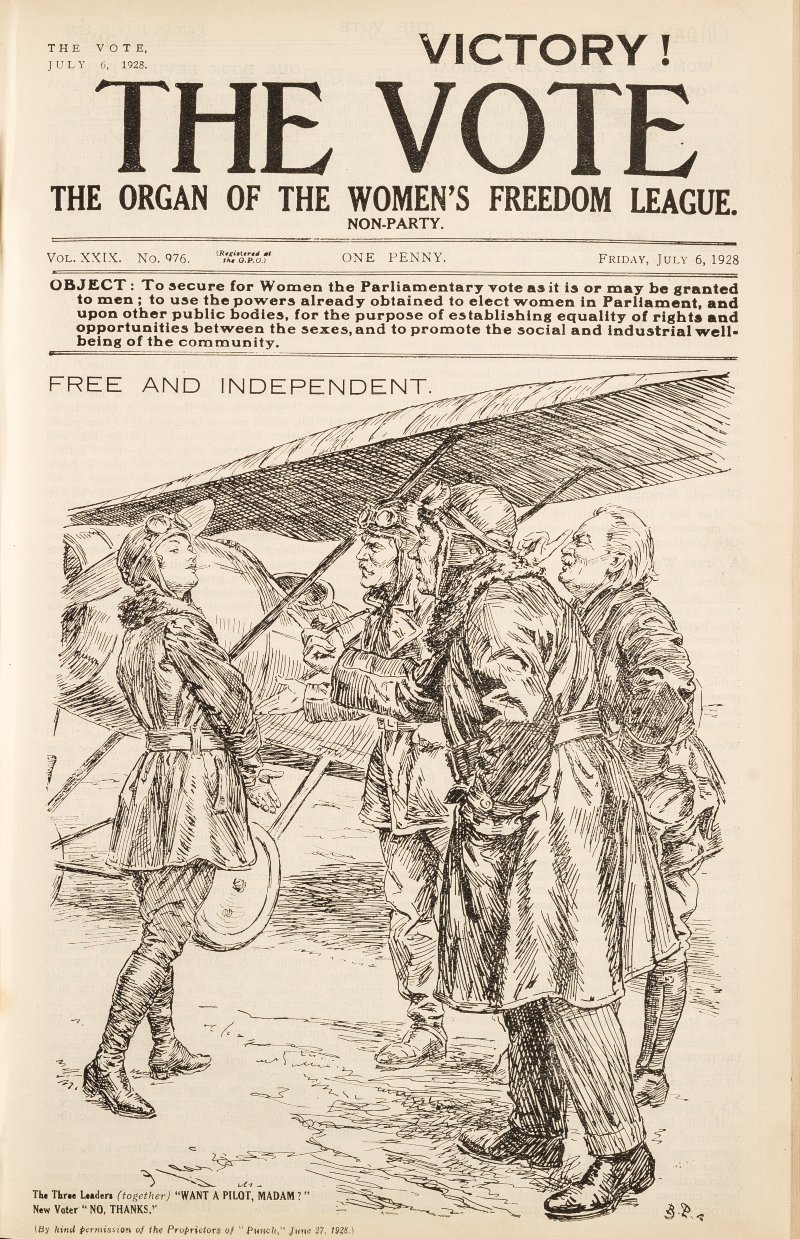 The front cover of The Vote which includes a drawing
