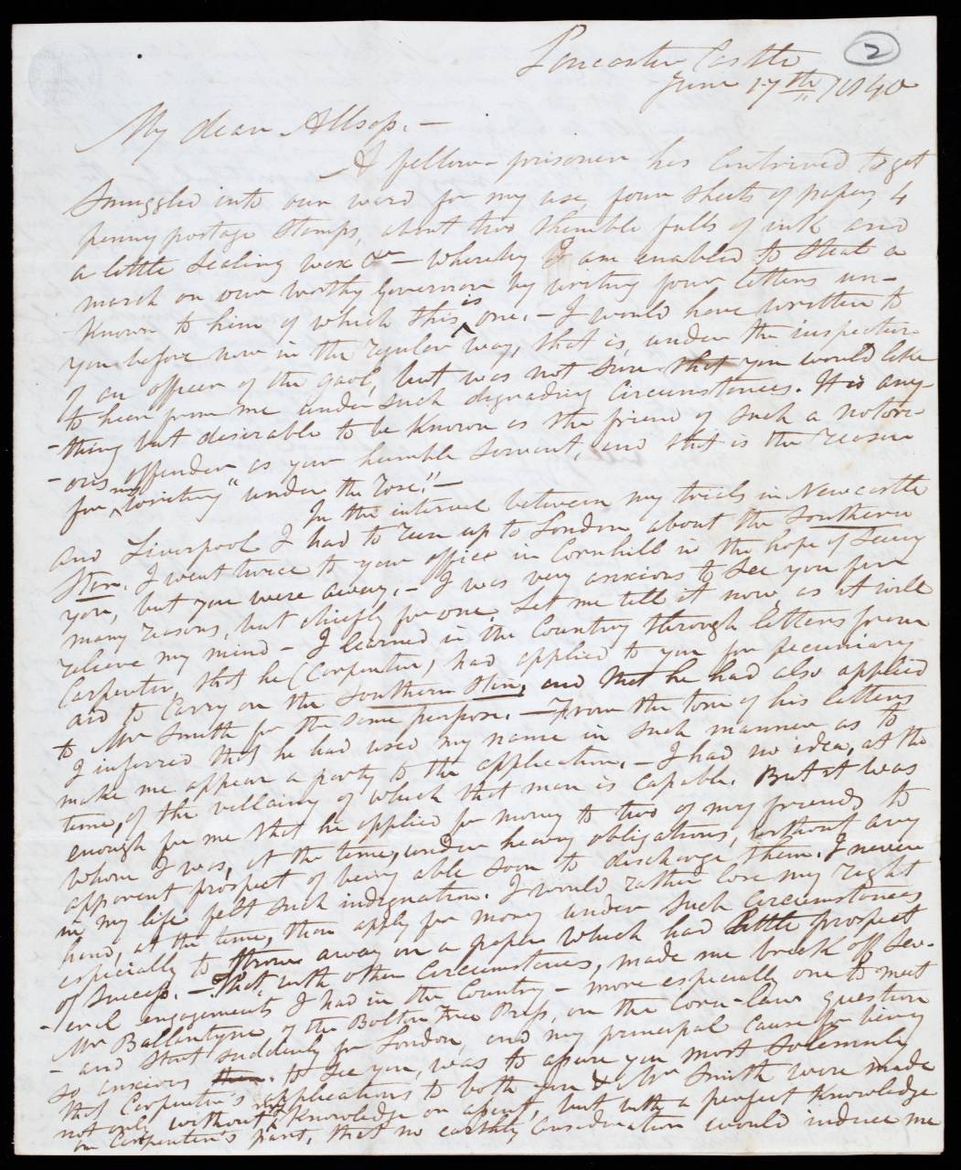 A page of a handwritten letter.
