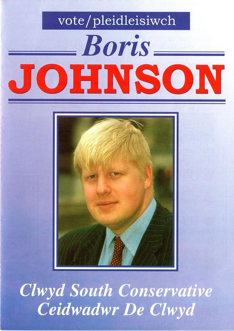 Leaflet from the 1997 General Election, where Boris Johnson came second to Martyn Jones in Clwyd South