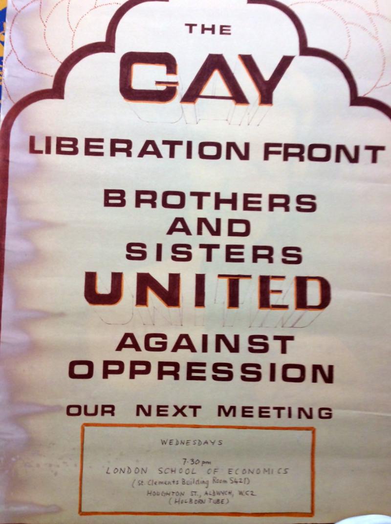 A poster advertising a Gay Liberation Front meeting at LSE
