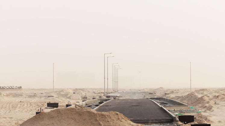 Highway construction in Abu Dhabi. 