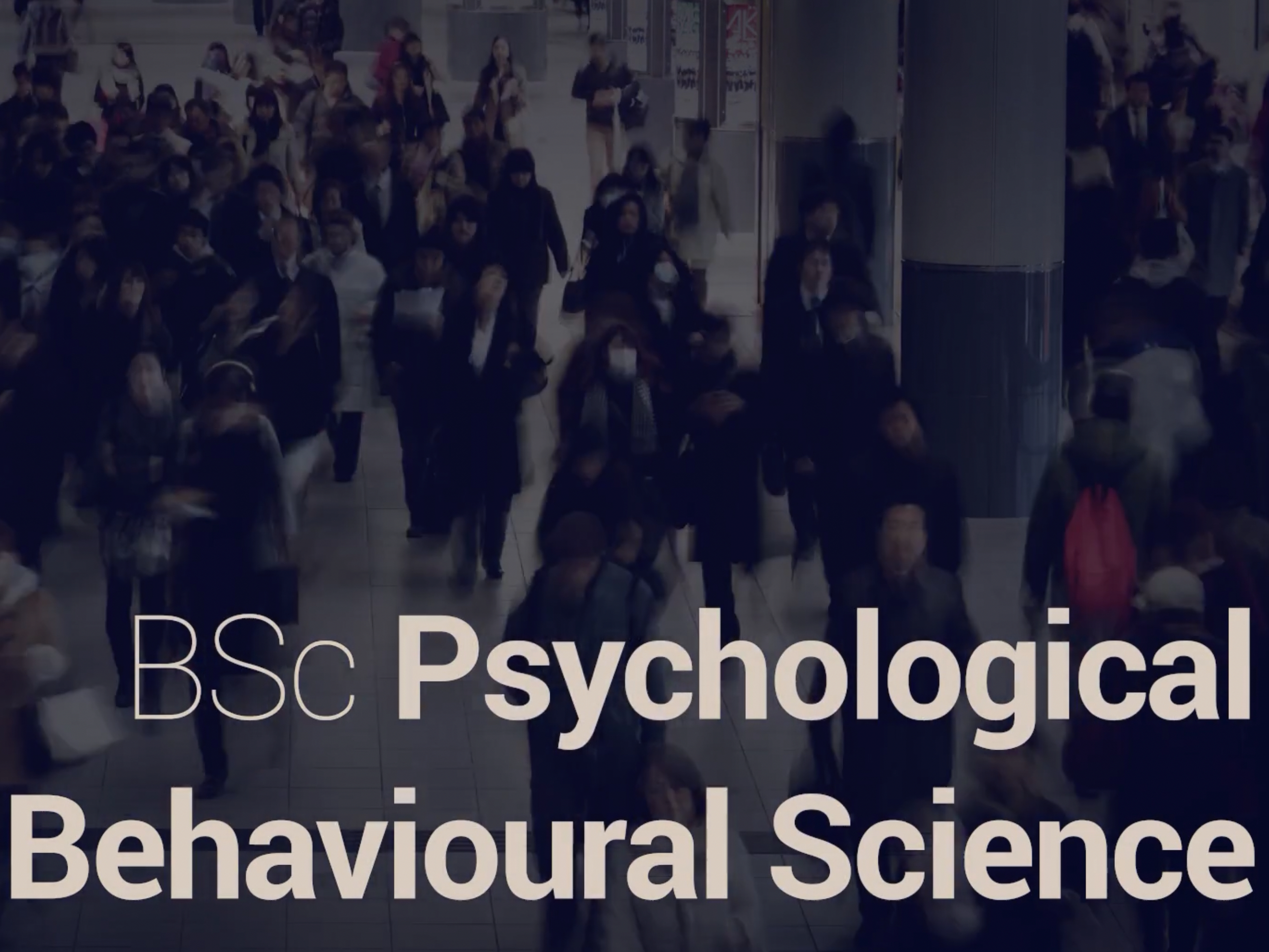 An introduction to BSc Psychological and Behavioural Science