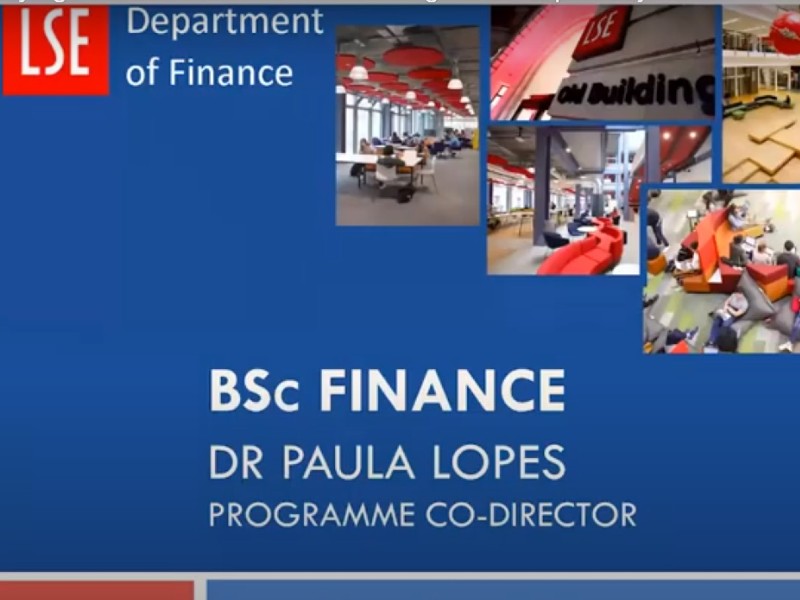 Watch the Studying Finance at LSE session from our Virtual Undergraduate Open Day
